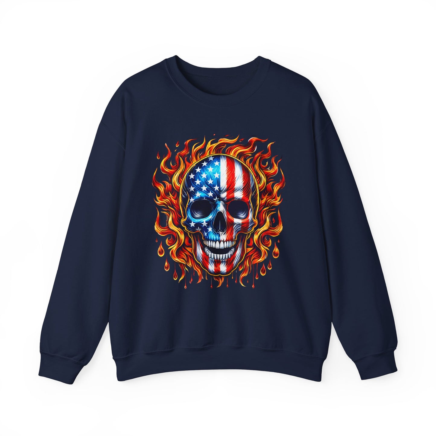 Flaming Flag Skull Sweatshirt