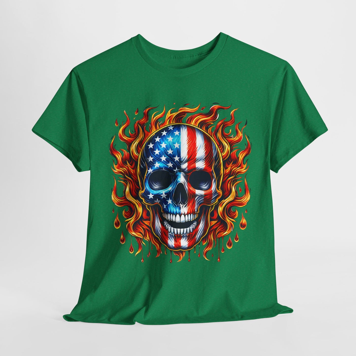 Flaming Flag Skull T-Shirt
