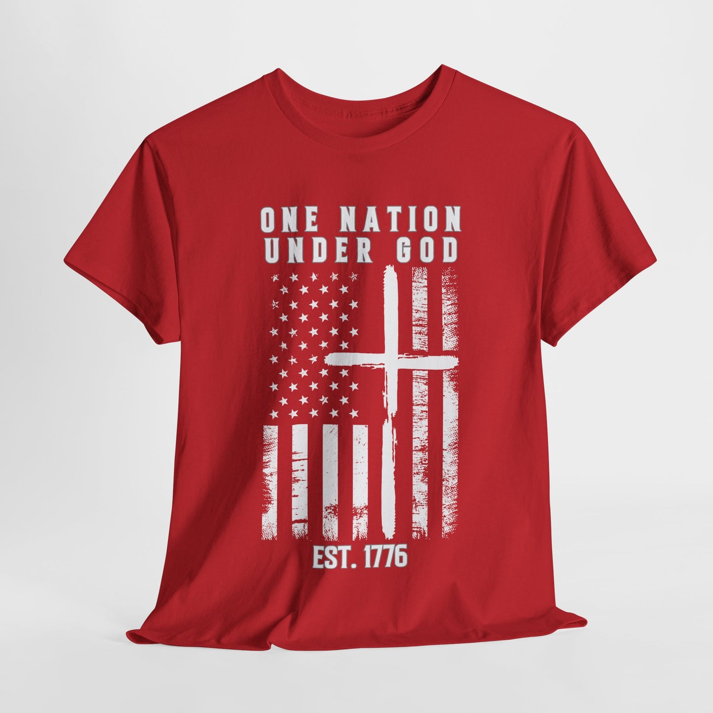 One Nation Under God - Flag with Cross T-Shirt