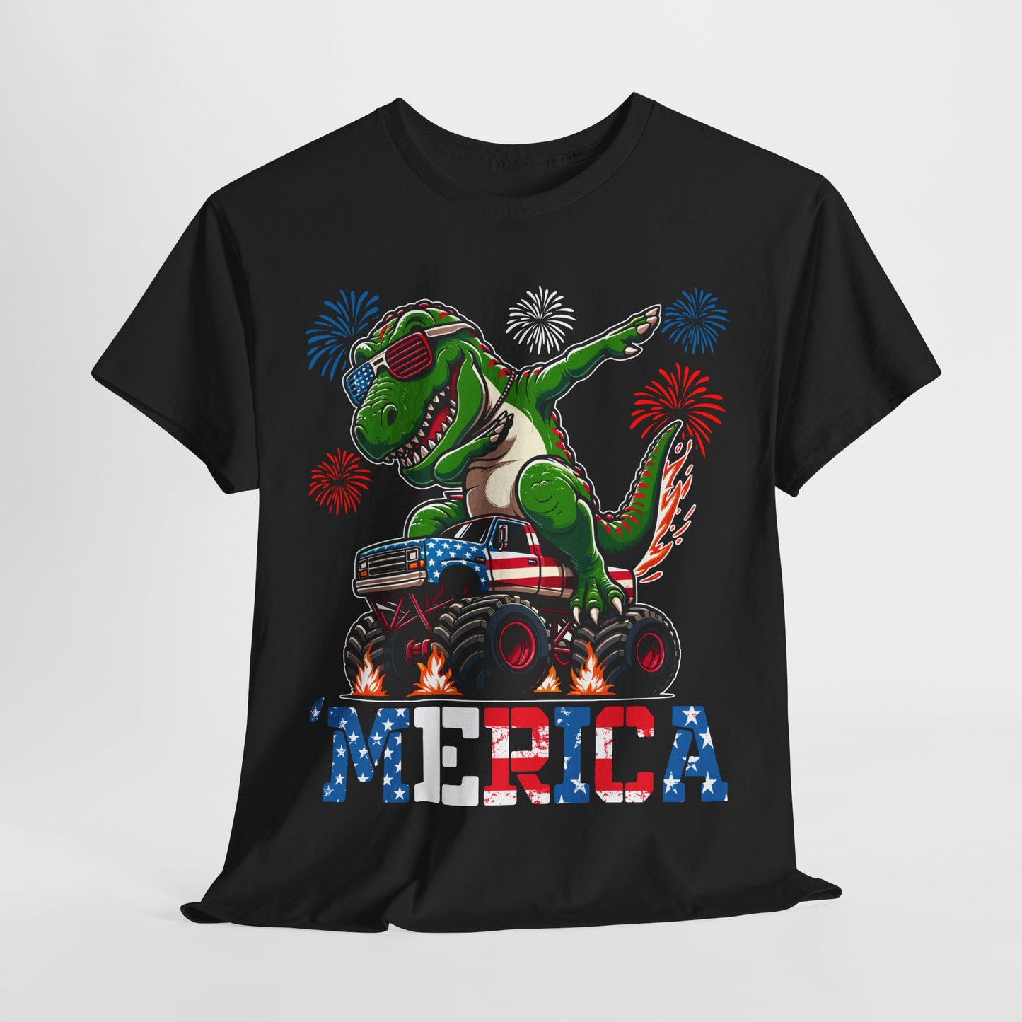 'Merica! Dabbin' Dinosaur on Monster Truck T-Shirt