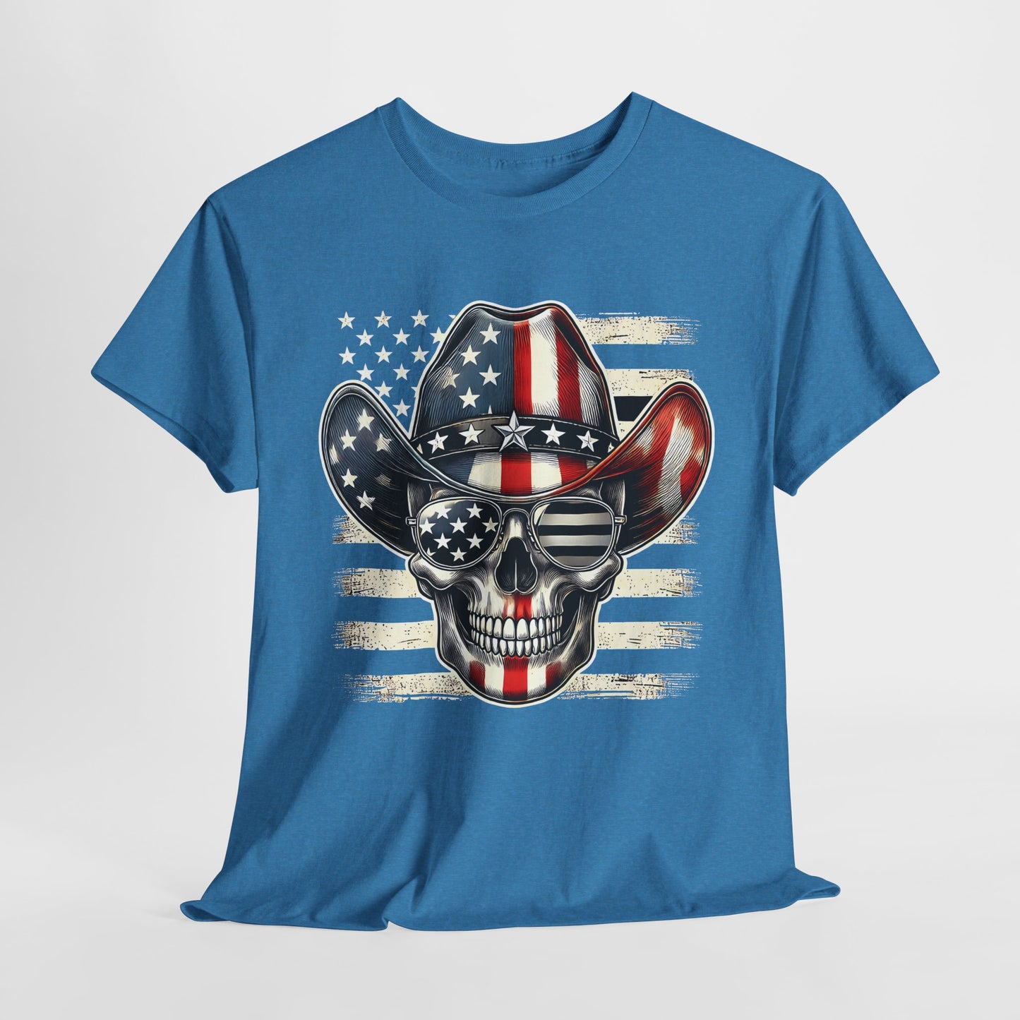 Cowboy Skeleton with Hat and Flag T-Shirt