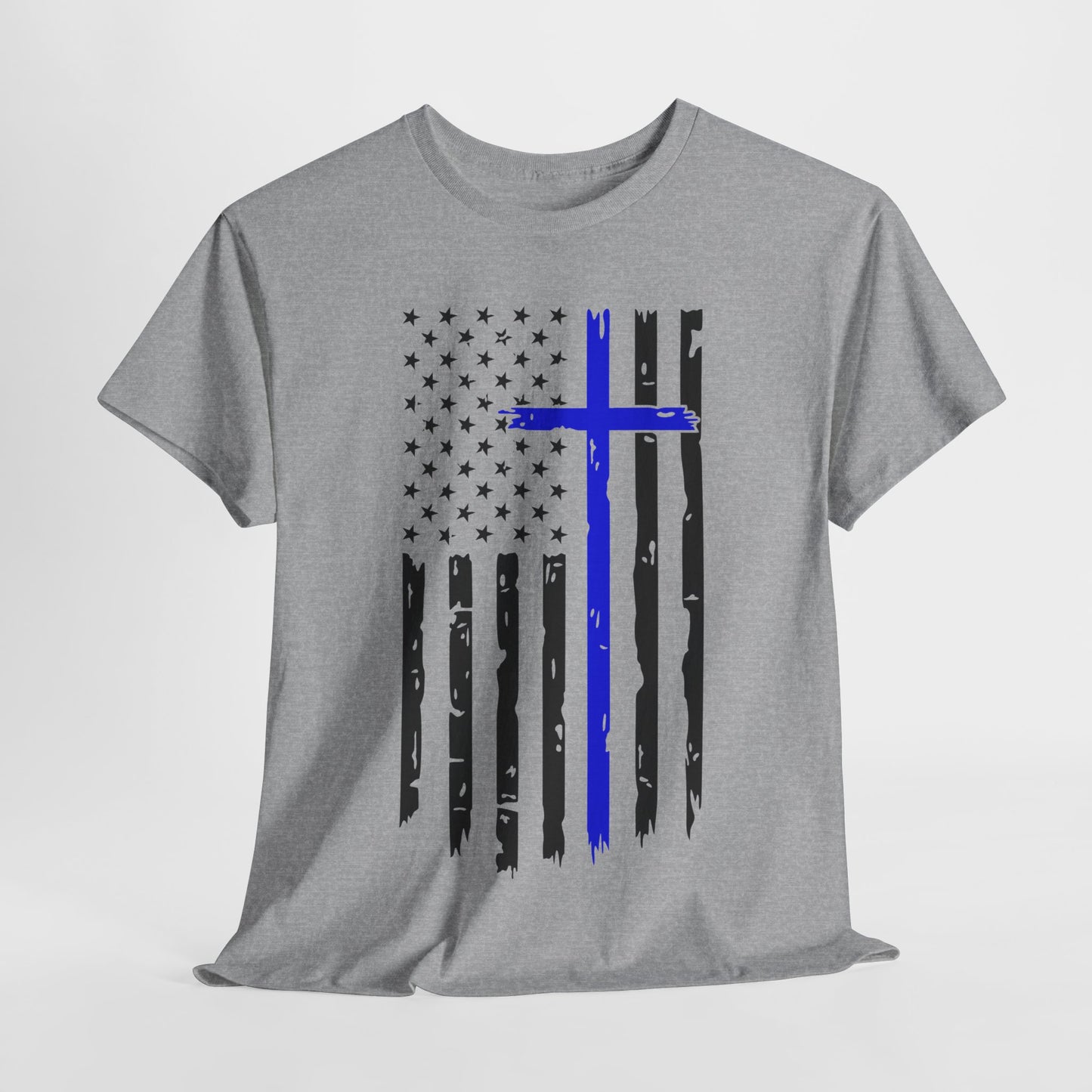 Thin Blue Line Cross - Law Enforcement T-Shirt