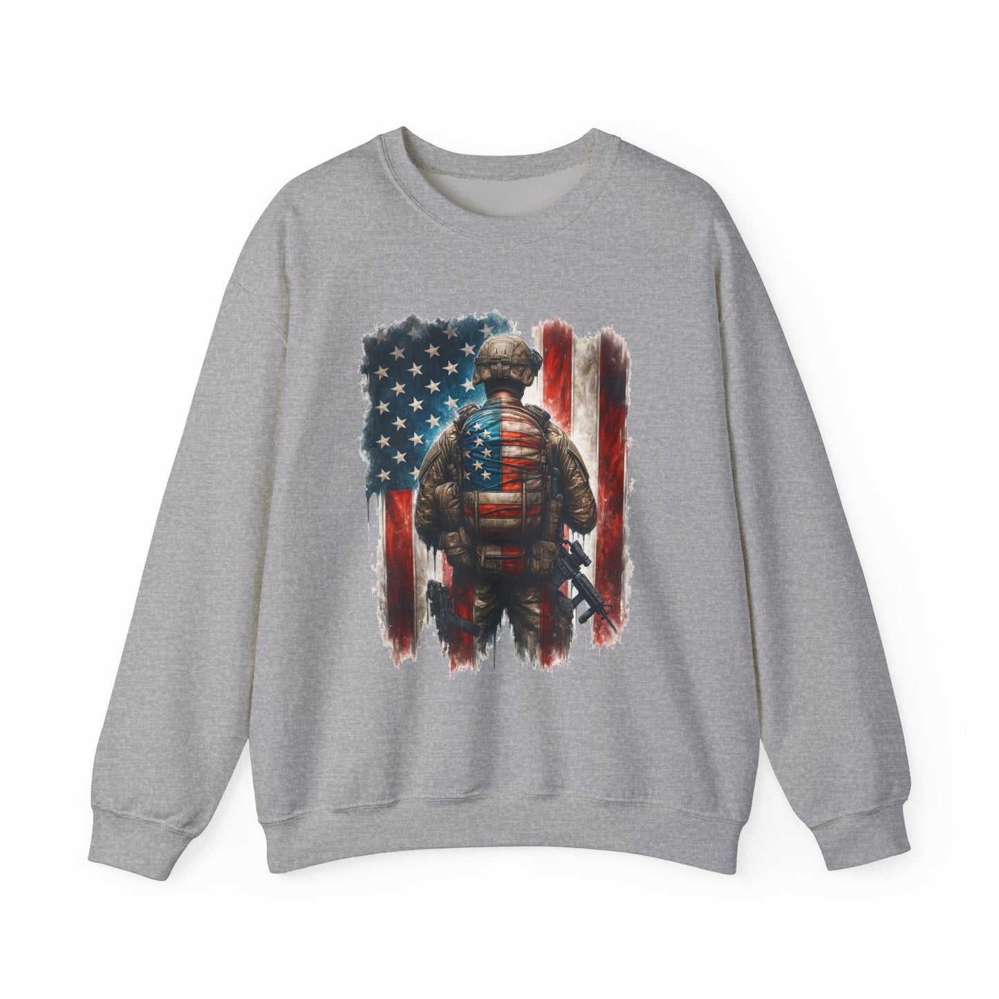 American Hero - Soldier with Flag Sweatshirt