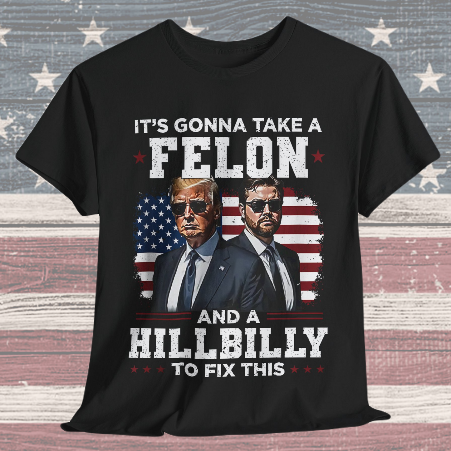 Donald Trump and JD Vance - A Felon and a Hillbilly T-Shirt
