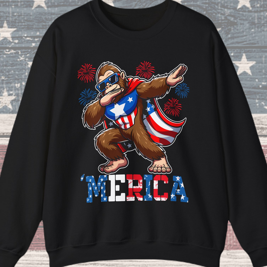 'Merica! Dabbin' Bigfoot Sweatshirt