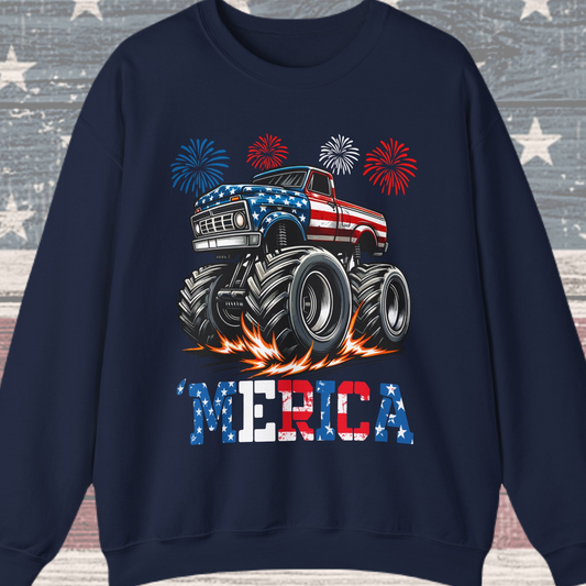 'Merica! Monster Truck Sweatshirt
