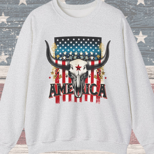 America - Bull Skull Sweatshirt