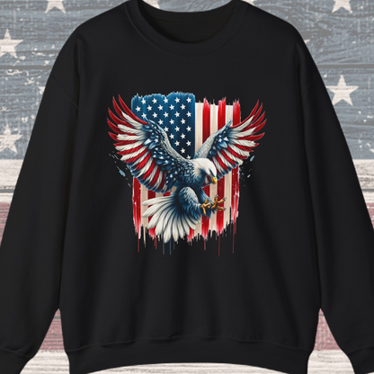 Bald Eagle with Flag #1 Sweatshirt