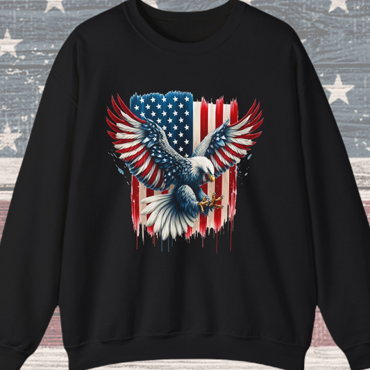 Bald Eagle with Flag #1 Sweatshirt