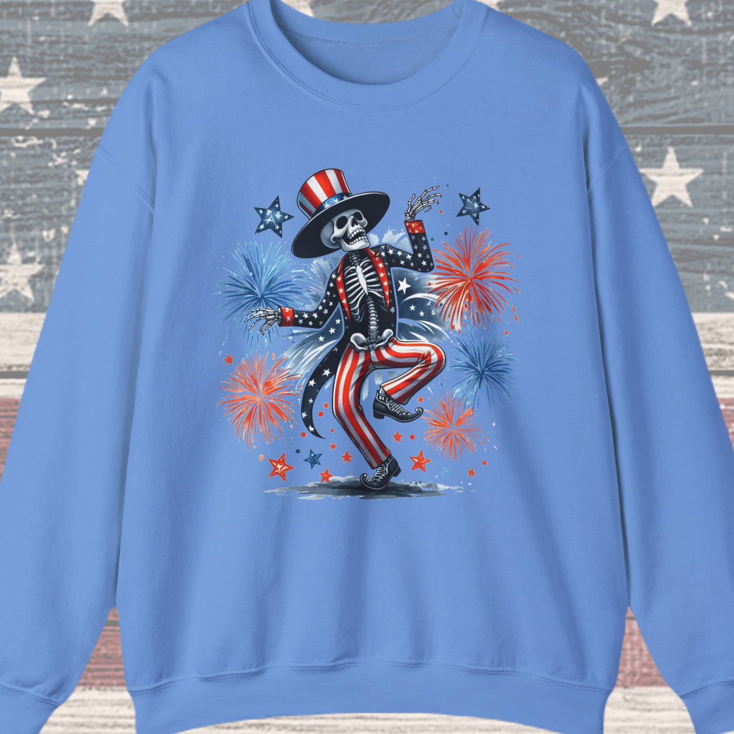 4th of July - Dancing USA Skeleton #1 Sweatshirt