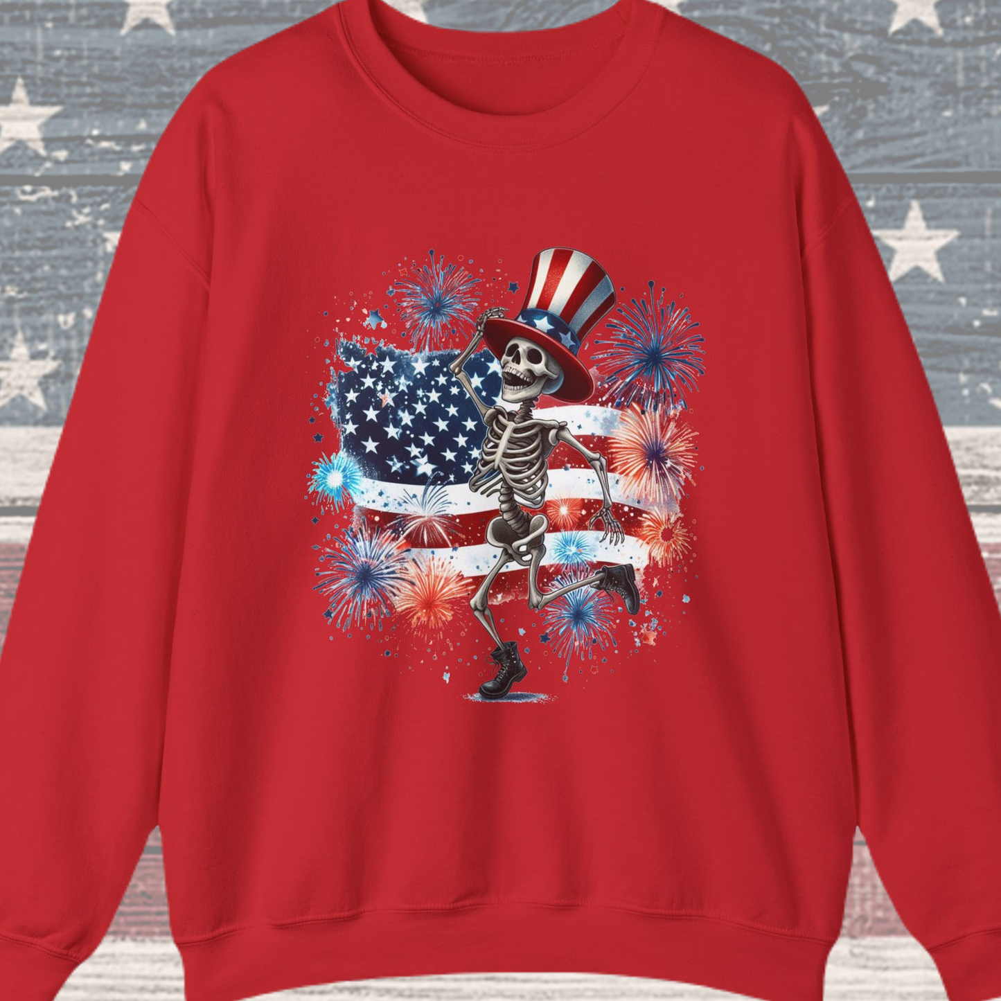 4th of July - Dancing USA Skeleton #2 Sweatshirt