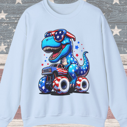 Dinosaur Riding Monster Truck Sweatshirt