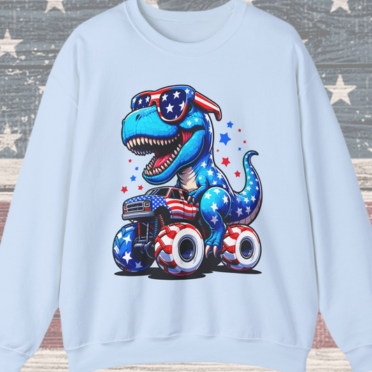Dinosaur Riding Monster Truck Sweatshirt