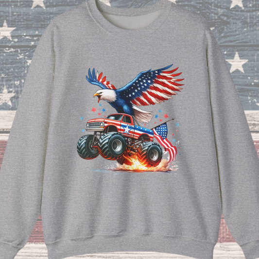 Eagle on a Monster Truck Sweatshirt