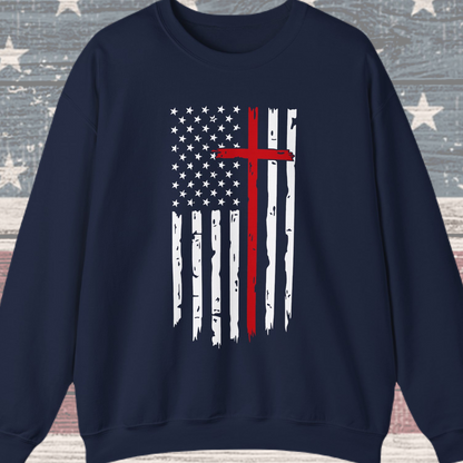 Thin Red Line Cross - Fire Fighters Sweatshirt
