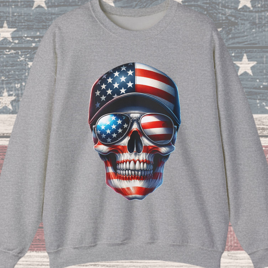 USA Flag Skull #3 Sweatshirt