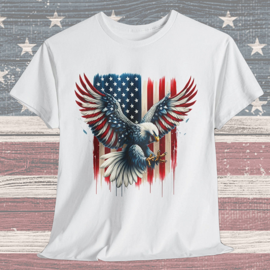 Bald Eagle with Flag #1 T-Shirt