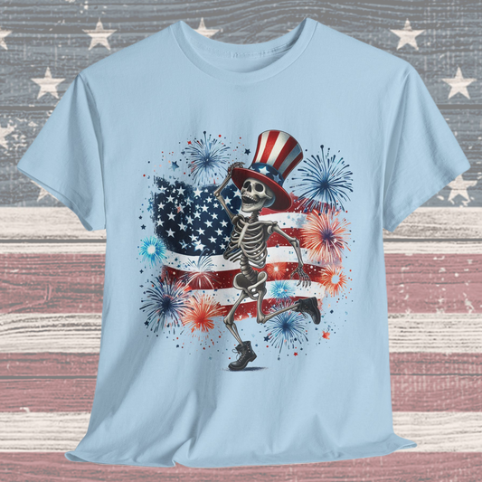 4th of July - Dancing USA Skeleton #2 T-Shirt