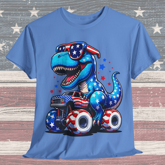 Dinosaur Riding Monster Truck T-Shirt