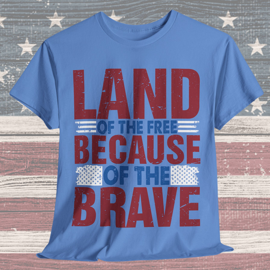 Land of the Free Because of the Brave #4 T-shirt