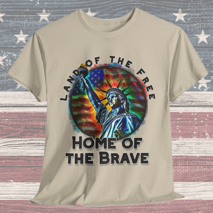 Land of the Free Home of the Brave Statue of Liberty T-Shirt