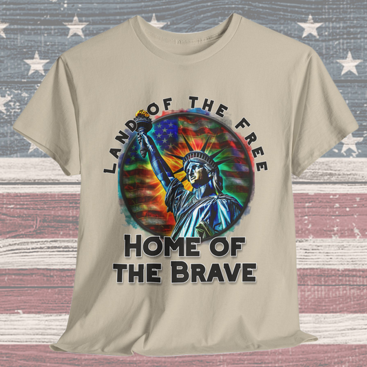 Land of the Free Home of the Brave Statue of Liberty T-Shirt