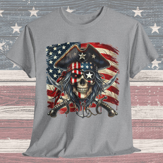 Skeleton Pirate with Flag T-Shirt