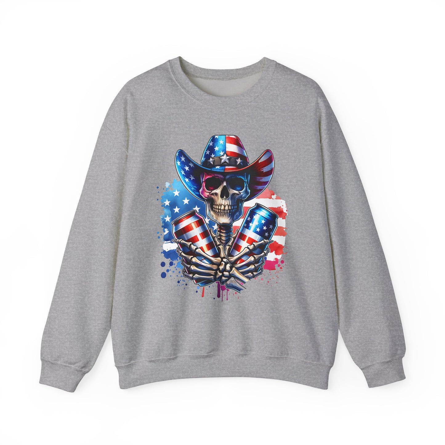 4th of July - Skeleton with Beers Sweatshirt