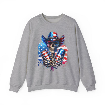4th of July - Skeleton with Beers Sweatshirt