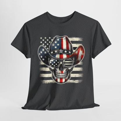 Cowboy Skeleton with Hat and Flag T-Shirt