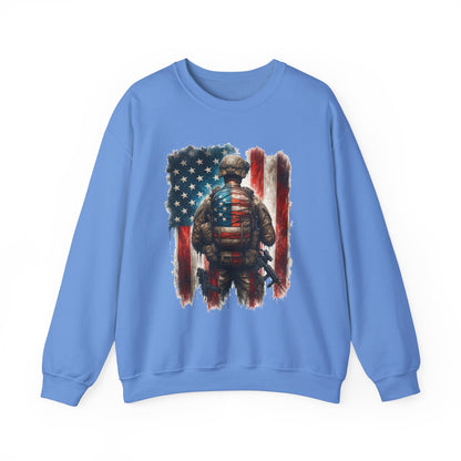 American Hero - Soldier with Flag Sweatshirt
