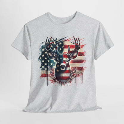 Whitetail Buck with Flag T-Shirt