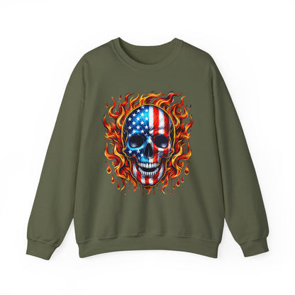 Flaming Flag Skull Sweatshirt