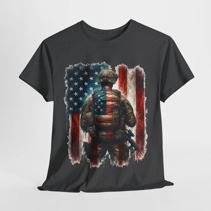 American Hero - Soldier with Flag T-Shirt