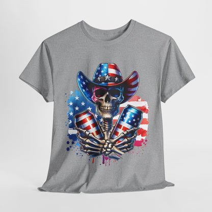 4th of July - Skeleton with Beers T-Shirt
