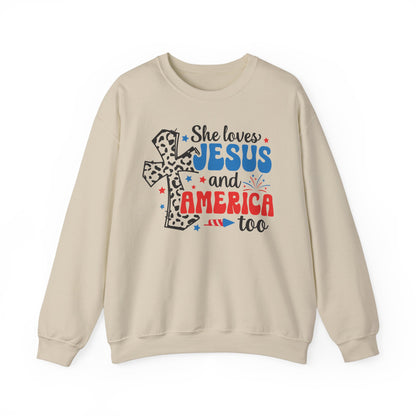 She Loves Jesus and America Too Sweatshirt