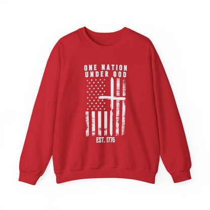 One Nation Under God - Flag with Cross Sweatshirt