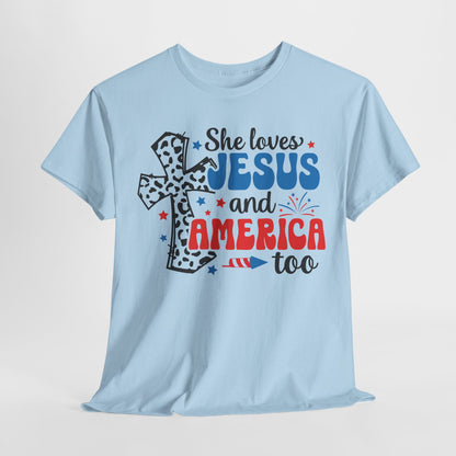She Loves Jesus and America Too T-Shirt