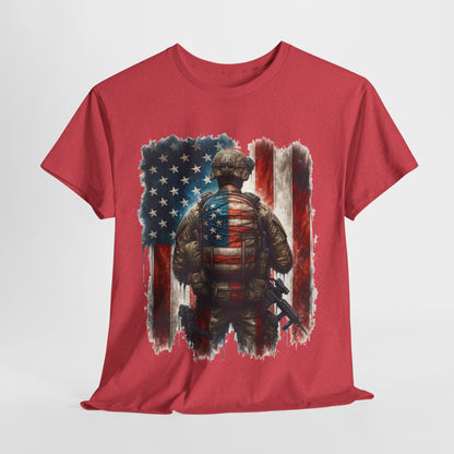 American Hero - Soldier with Flag T-Shirt