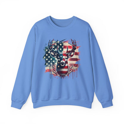Whitetail Buck with Flag Sweatshirt