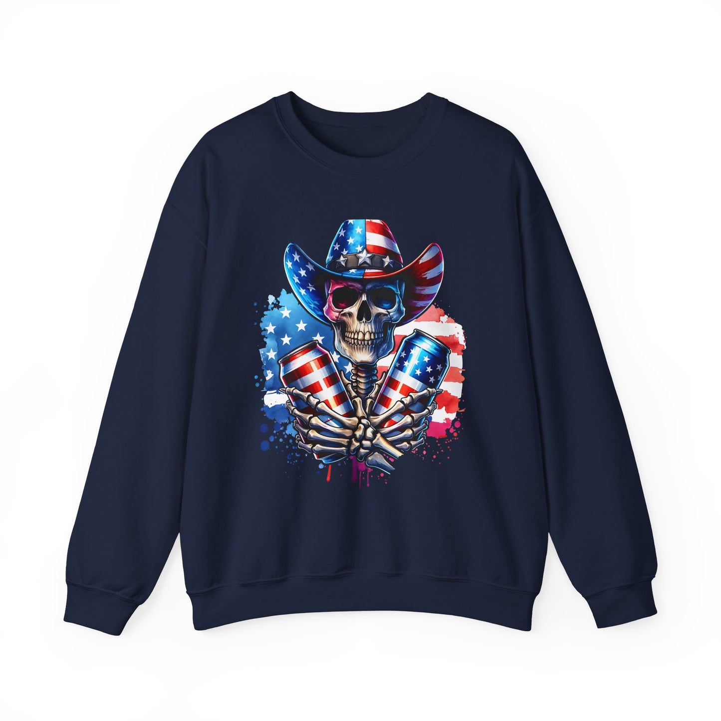 4th of July - Skeleton with Beers Sweatshirt