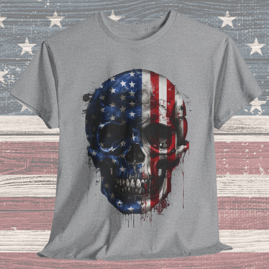 USA Flag Skull #2 T-Shirt