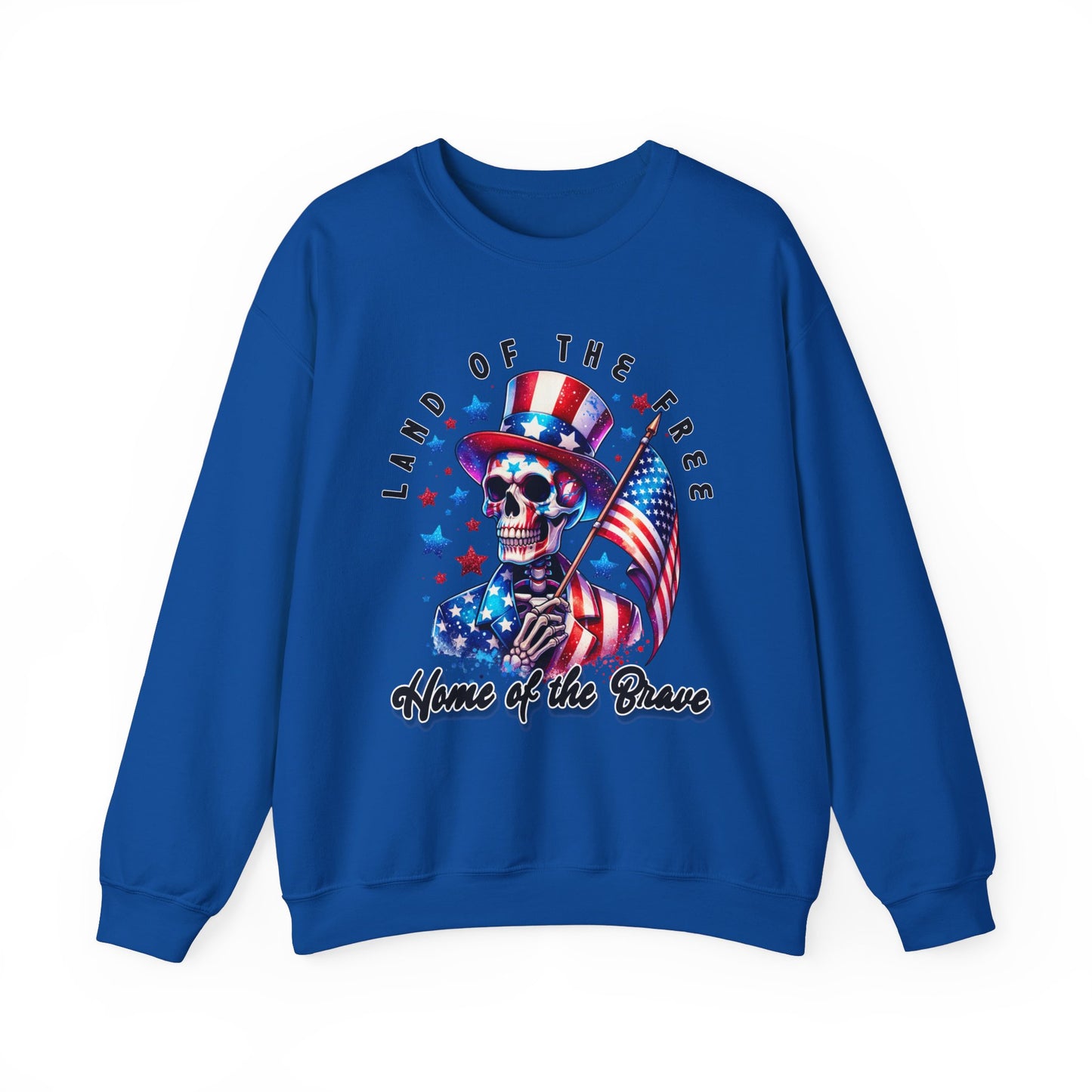 Land of the Free Home of the Brave Skeleton Sweatshirt