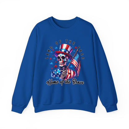 Land of the Free Home of the Brave Skeleton Sweatshirt