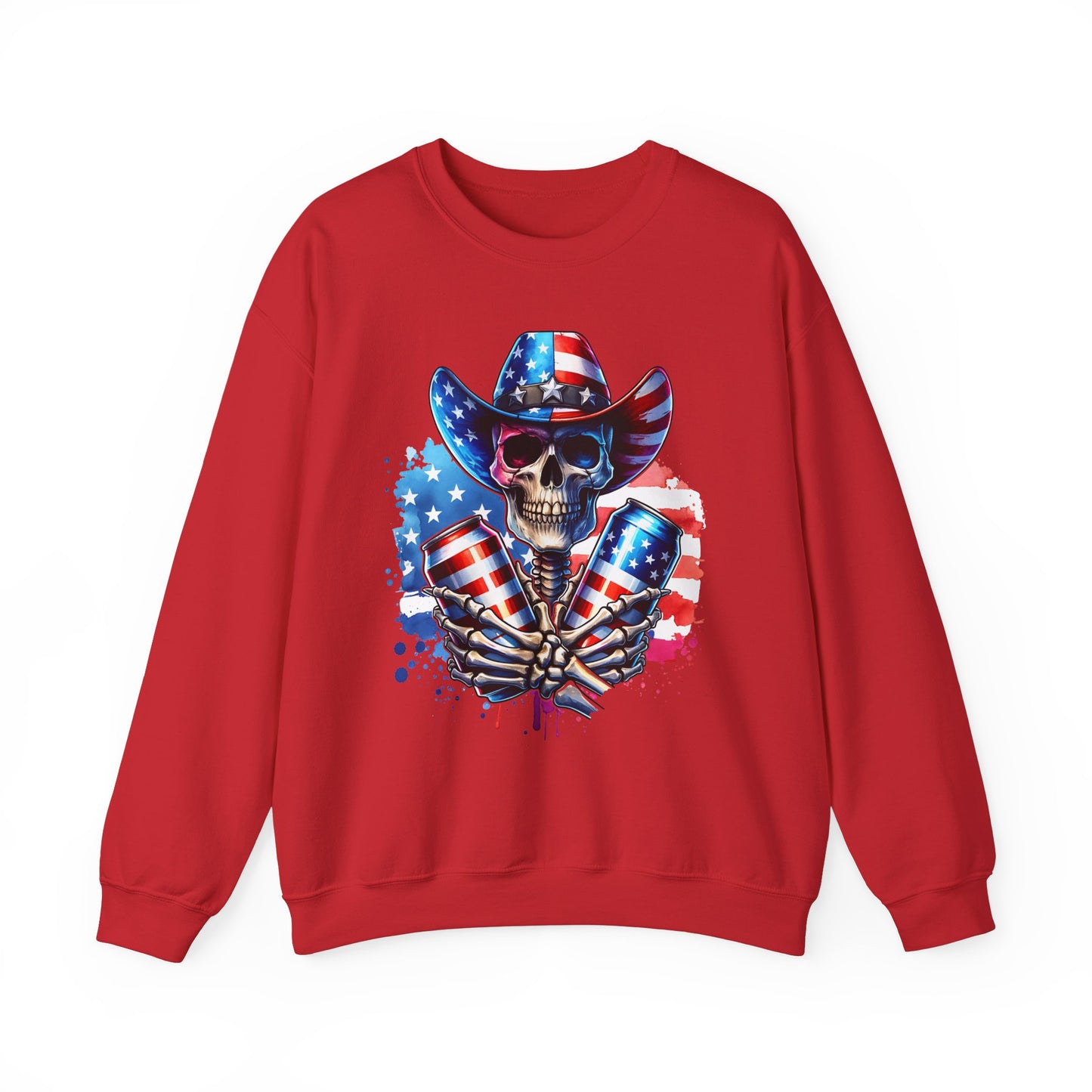 4th of July - Skeleton with Beers Sweatshirt