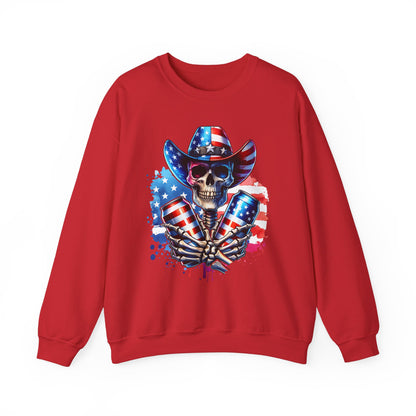 4th of July - Skeleton with Beers Sweatshirt