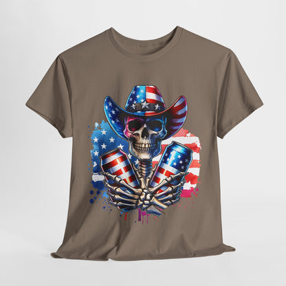 4th of July - Skeleton with Beers T-Shirt