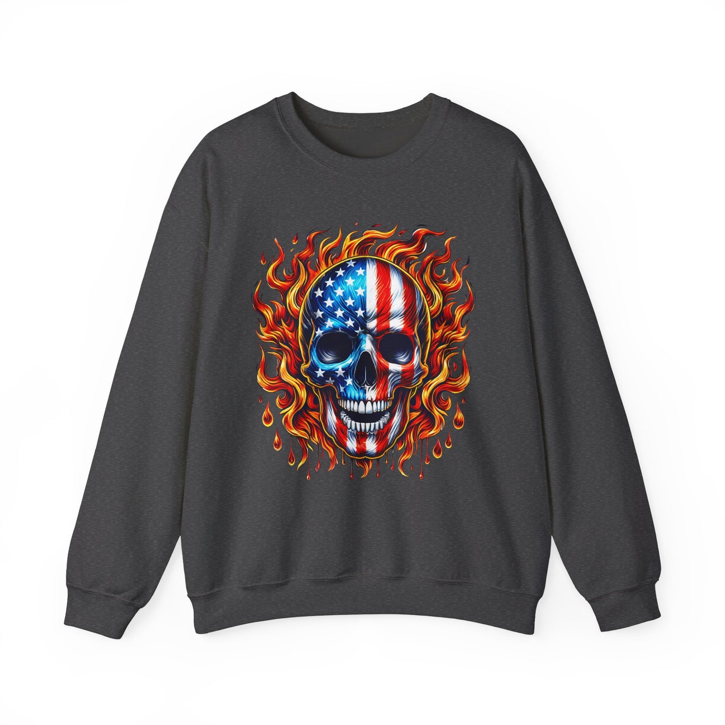 Flaming Flag Skull Sweatshirt
