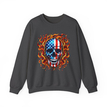 Flaming Flag Skull Sweatshirt