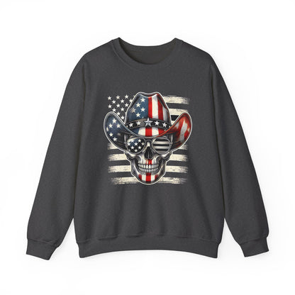Cowboy Skeleton with Hat and Flag Sweatshirt